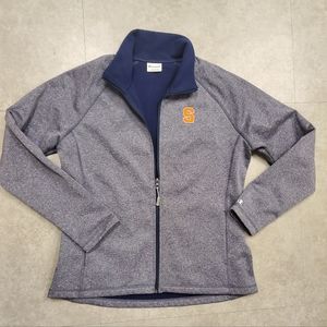 Syracuse University Champion Flannel Zip Jacket Women's Large L orange blue
